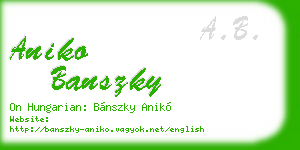 aniko banszky business card