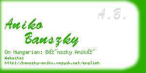 aniko banszky business card